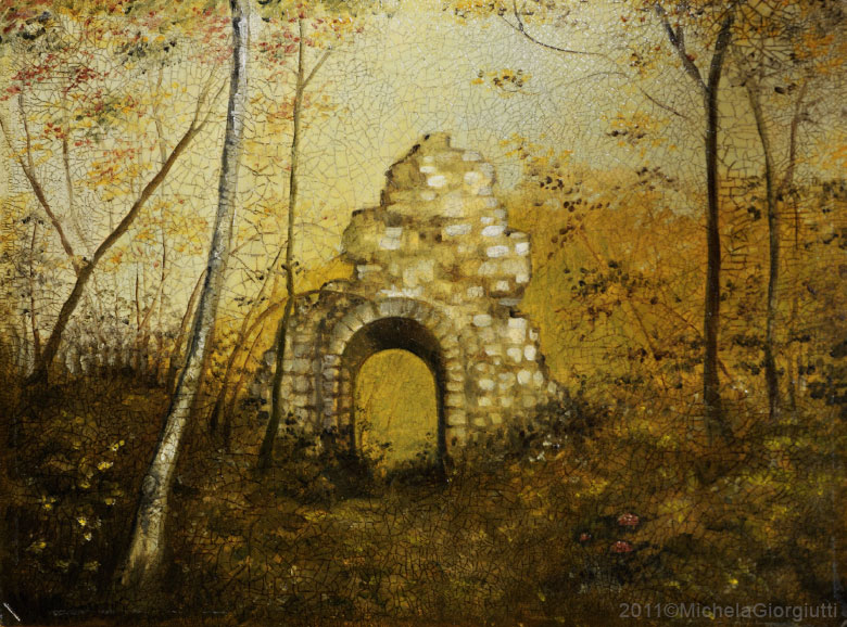 Craquelet delle rovine del castello di Solimbergo