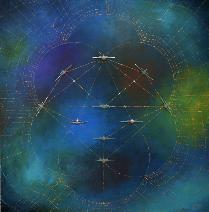 Diamante formato da aerei in volo