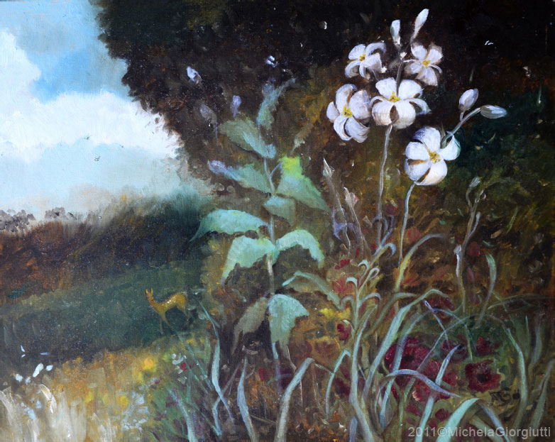 Gigli di campo ed altre erbe spontanee ispirati al giardino incantato di John William Waterhouse