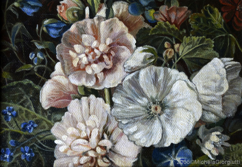 Composizione di fiori ispirata ad un quadro fiammingo