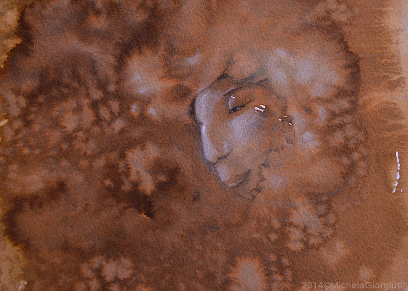 Volto di uomo Inca illuminato dalla luna