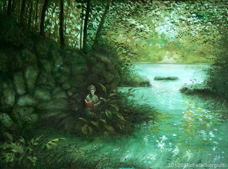 Statua che legge un libro nei giardini della Reggia di Caserta